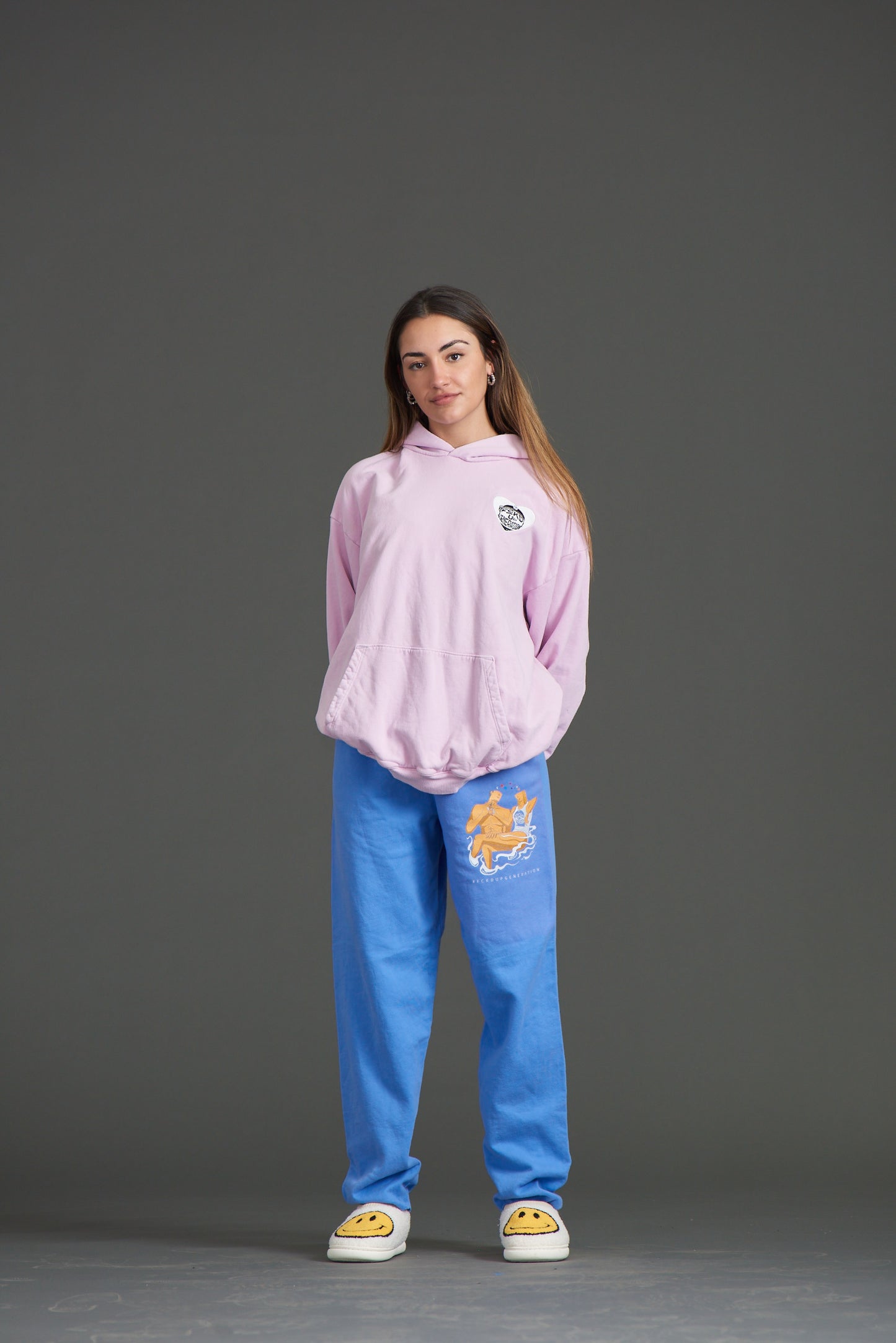 UNISEX SMOKING ONLY WITH YOU WASHED BLUE PANTS