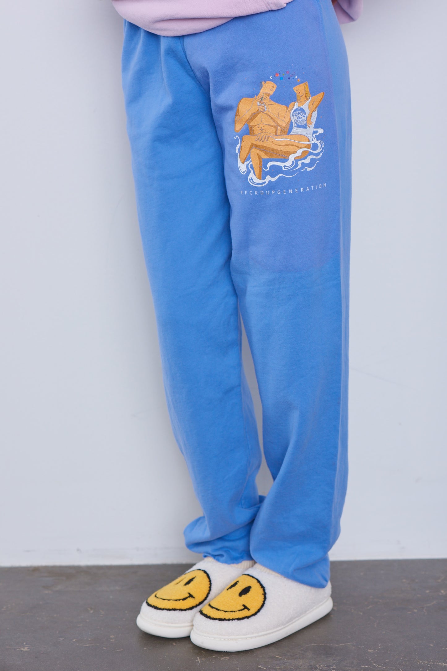 UNISEX SMOKING ONLY WITH YOU WASHED BLUE PANTS