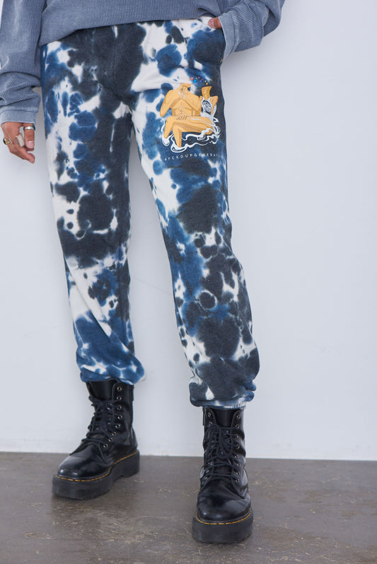 SMOKING ONLY WITH YOU 4EVER TYE-DYE PANTS