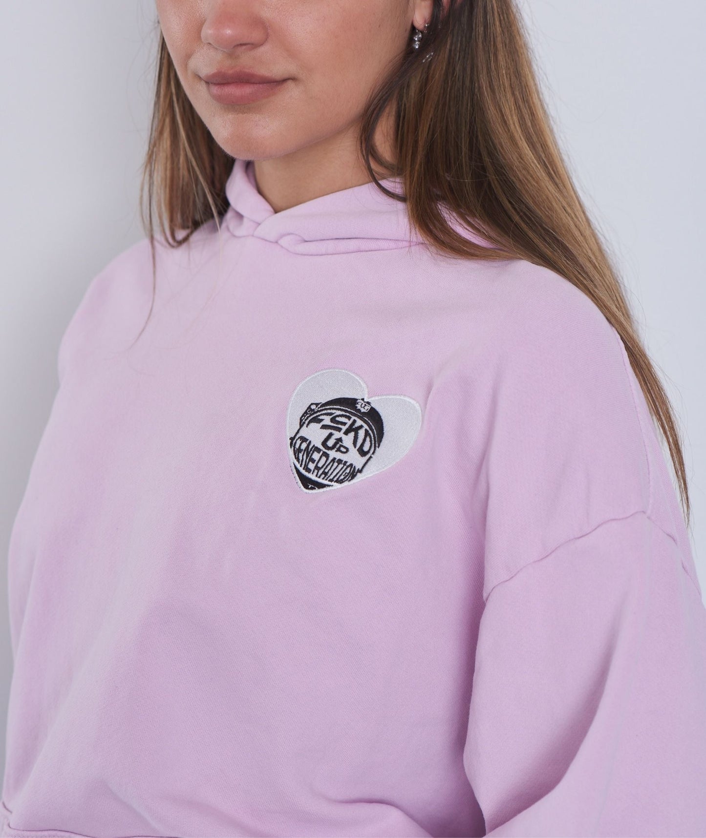 UNISEX WASHED PINK HEARTED HOODIE
